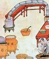 中国古代松香烧烟制墨图
