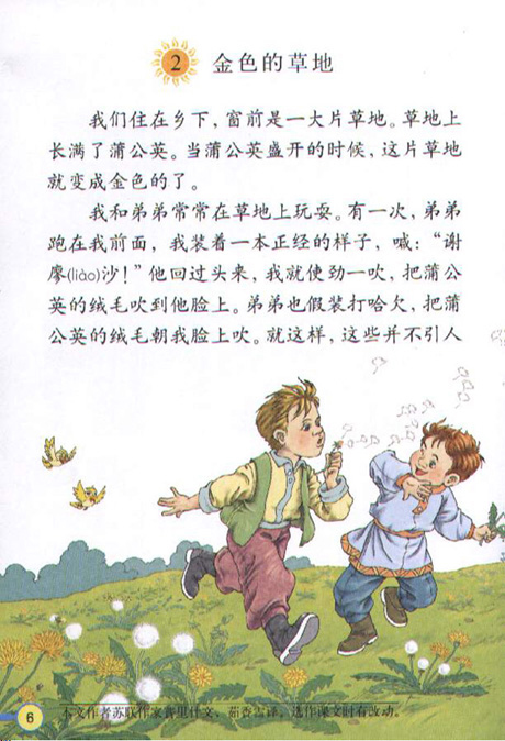 《金色的草地》小学语文教学反思